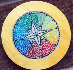 compass lazy susan mosaic