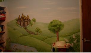 playroom mural castle