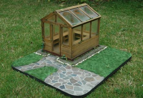 miniature glass house patio