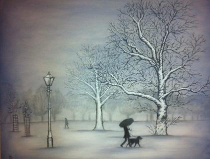 London Snow painting